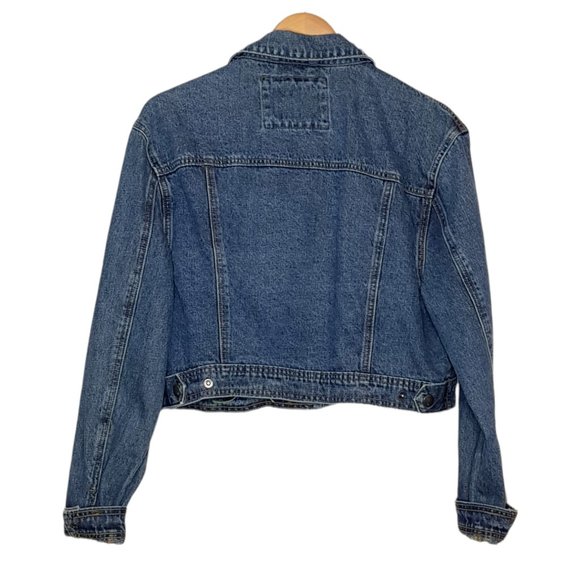 Cotton On Size 14 Mid Blue Wash Denim embroidered button front jacket - Picture 2 of 3